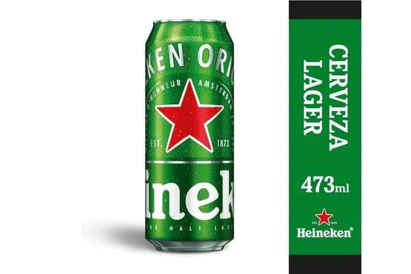 Foto real de Heineken (lata 473 ml) del catálogo web de Justo Refuerzos.